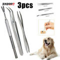 zkgood 3pcs Pet Cat Dog Tick Remover Tool Stainless Steel Fleas Lice Tweezers Clip Set Pet Supplies. 