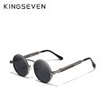 KINGSEVEN High Quality Gothic Steampunk Sunglasses Polarized Men Women Brand Designer Vintage Round Metal Frame Sun Glasses. 