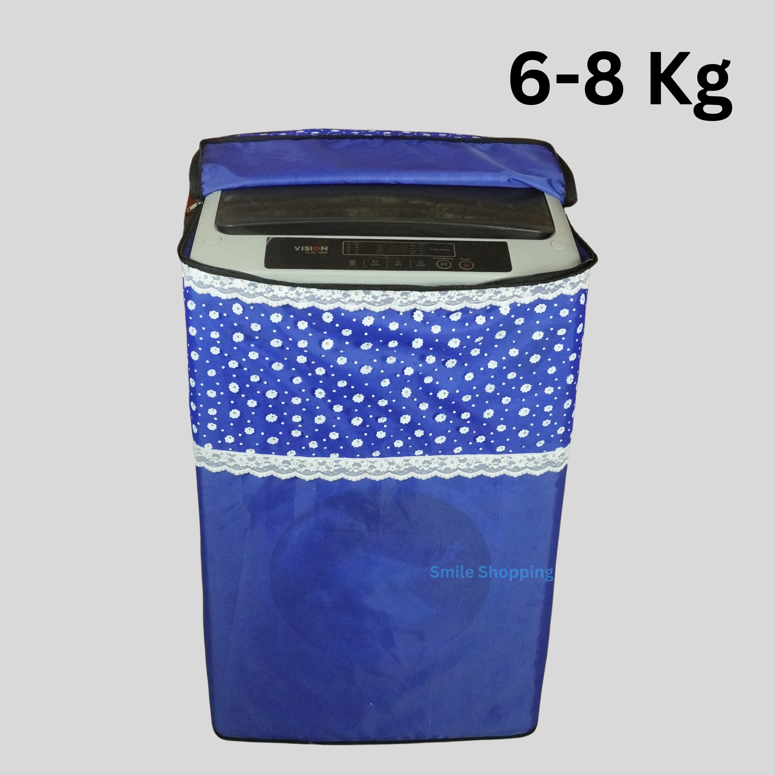 Beautiful Designed 6-8Kg) Washing Machine Cover, Top Loading Premium lace Washing Machine Cover (WMC-02)