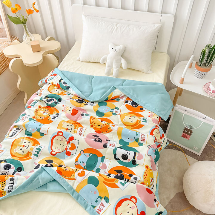 Source manufacturers wholesale washed cotton children are cartoon summer cool quilts air conditioners are kindergarten thin quilts student gift quilts