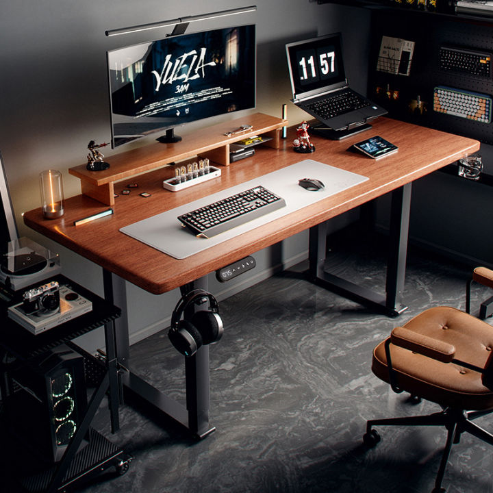 Electric Lifting Table Double Motor Solid Wood Computer Desk Home Intelligent Double Four Column Desk Leg Table Stand