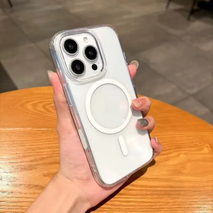 HODON%20Transparent%20Acrylic%20Magnetic%20Camera%20Button%20Protective%20Phone%20Cases%20For%20iPhone%2017%2016%20Pro%20Max%2016Plus%20Magsafe%20Case%20Clear%20Wireless%20Charging%20With%20Touch%20Buttons%20Cover%20-%20Image%202