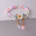 Korean Colorful Crystal Beaded Bracelet for Women Bohemian Shell Daisy Flower Pendant Elastic Bracelets Party Wedding Jewelry BruberryBe.