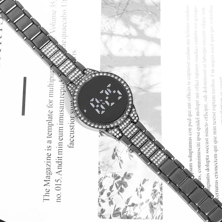 Black - Women's Plush Digital Round Watch