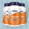 NOW L-Tyrosine &ndash; 500 mg &ndash; 120 Capsules &ndash; with Pharmaceutical Grade Free-Form &ndash; for Mental Alertness &amp; Neurotransmitter Support. 