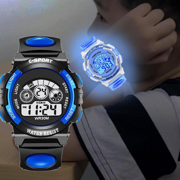 【Hannah Martin Store】Elektronische Horloges Kleur Wijzerplaat Leven Waterdichte Lichtgevende Wekkers Horloge Voor Jongens En Meisjes