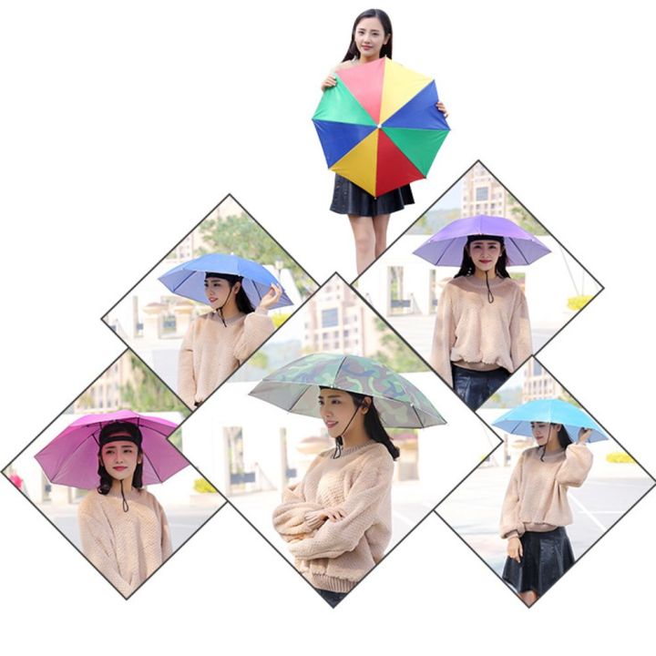 Portable%20Umbrella%20Hat%20Head%20Wearing%20Sunshade%20Rain%20Gear%20Outdoor%20Folding%20Umbrella%20Fishing%20Camping%20Beach%20Head%20Hats%20Windproof%20New%20-%20Image%203