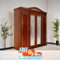 A- 6587 3 Shutter Crown Almirah - Glass Add. 