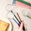 Borosilicate Glass Spoon With Long Handle Transparent Heat Resistant Sauce Soup Spoon With Spout Dessert Spoon Kitchen Bar Party.