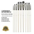 【Aesth Diary Store】(NEW)Paint Brushes Set for Art Acrylic Watercolor Artist Canvas Synthetic Nylon Tips 10.