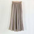 The new solid color drape, cotton and linen, big swing temperament, elastic waist, gentle wind, atmosphere, long skirt, dance, dance. 
