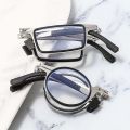 Portable Smart Folding Reading Glasses Blue Light Blocking For Men Metal Round Square Elder Eyeglasses Diopters Presbyopia Gafas.