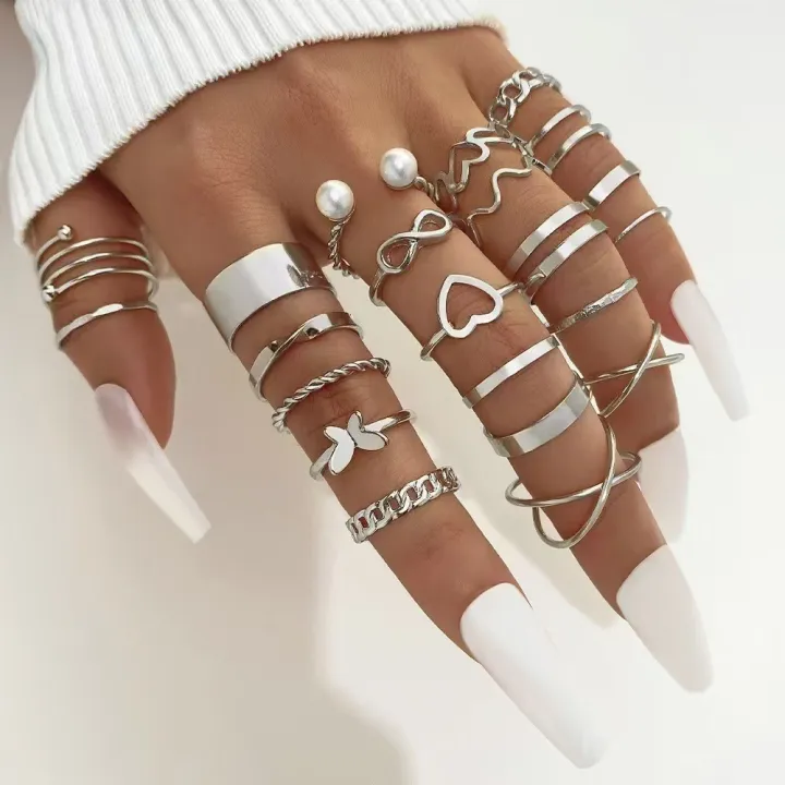 22Pcs/set%20Boho%20Women%20Ring%20Set%20Butterfly%20Pearl%20Adjustable%20Opening%20Ring%20Cross%20Design%20Fashion%20Jewelry%20Women%20Girl%20Trendy%20Finger%20Decoration%20-%20Image%207