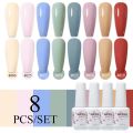 Clou Beaute 8ml Nail Gel Polish Set 6/8pcs Vernis Semi Permanent UV Gel Nail Art Varnish Manicure Glitter Nail Polish Set Kit. 
