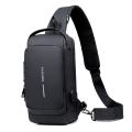 Men'S Anti-Theft Crossbody Multifunction Patent Leather Chest Bag Men Waterproof Men Crossbody Bag Male Usb Charging Chest Bag Pack - Cross Body Bag.