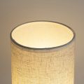 Small Table Lamp-Wooden Bedside Lamp Simple Bedroom Lamp Linen Shade Mini Desk Lamp Night Light Nightstand Lamp for Bedroom,Living Room,Kids Room (Including LED Bulbs) (Round). 