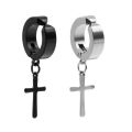 Ear Clip Male Non-Pierced Earrings Cool Trendy Niche Simple Style Black Buckle Bone Fake Men's Women.