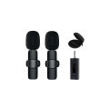 K35 Dual Wireless Microphone 3.5mm Supported for Camera, Sound card, Smartphone (dual Mic, single receiver). 