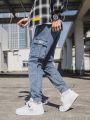 Spring Autumn Multi-Pockets Cargo Jeans Men Black Blue Denim Jogger Pants Male Baggy Jean Trousers Plus Size 6XL 7XL 8XL.