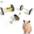 3Pcs Wooden Small Animals Exercise Bell Roller Unicycle Hamster Roller Toys. 