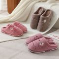 Winter cotton slippers, cute wool slippers, indoor home couples, confinement warm slippers men.