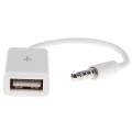 3.5mm Male AUX Audio Plug Jack To USB 2.0 Female Converter Cable Cord Car MP3. 
