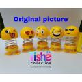 1 pieces (Large size 50*75mm) Emoji Smiling Face Spring Doll, Cute Emoji Bobble Head Dolls for Car/ Bike showpieces Bounce Toys.. 