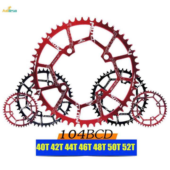 Bike Chainring 104BCD Chainwheel Bicycle Round Chain Ring Red 42T