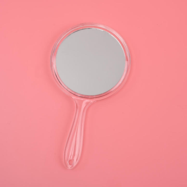 Transparent%20Hand%20Mirror%20Rounded%20Shape%20Makeup%20Mirror%20Hand%20Mirror%20Double-Sided%20Handheld%20Mirror%201X/3X%20Magnifying%20Mirror%20with%20Handle%20-%20Image%203