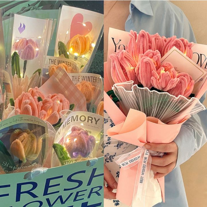 Durable%20Tulip%20Rose%20Macaron%20Color%20Fuzzy%20Wire%20Encrypted%20Fur%20Material%20Package%20Plush%20Strip%20Super%20Density%20Root%20Top%20Knitting%20DIY%20Flower%20Bouquet%20-%20Image%207
