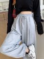 Woman Pants Streetwear Korean Style Loose Joggers Women Sweatpants Grey High Waist Comfort Simple Basic Casual Fashion Trousers.
