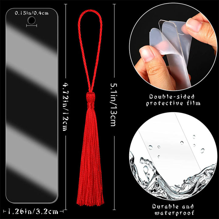 15pcs%20Acrylic%20Bookmark%20With%20Rope%20Blank%20Diy%20Handmade%20Craft%20Acrylic%20Sign%20Label%20Yao%20Store%20-%20Image%203