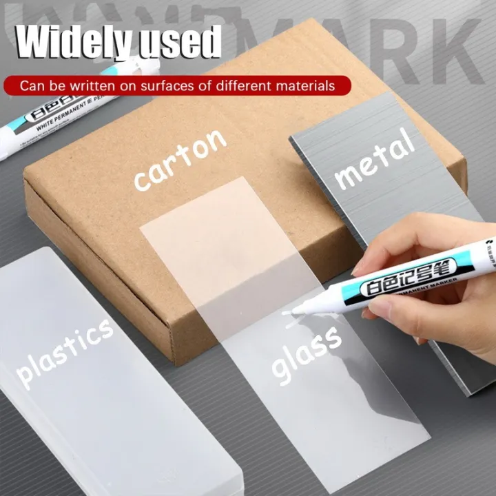 0.7/1.0/2.5MM%20White%20Permanent%20Marker%20Pen%20Waterproof%20Painting%20Marker%20For%20Wood%20Rock%20Plastic%20Leather%20Glass%20Stone%20Metal%20Art%20Supplies%20Luhuai%20CVC%20-%20Image%204