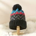 Cute Print Embroidery Beanies Hats for Women Men Winter Wool Warm Pompom Baggy Knit Hat.