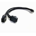 Dual PCIe 6 Pin Female to Mini 12 Pin-1 * Dual 6pin to mini 12pin cable-Black. 