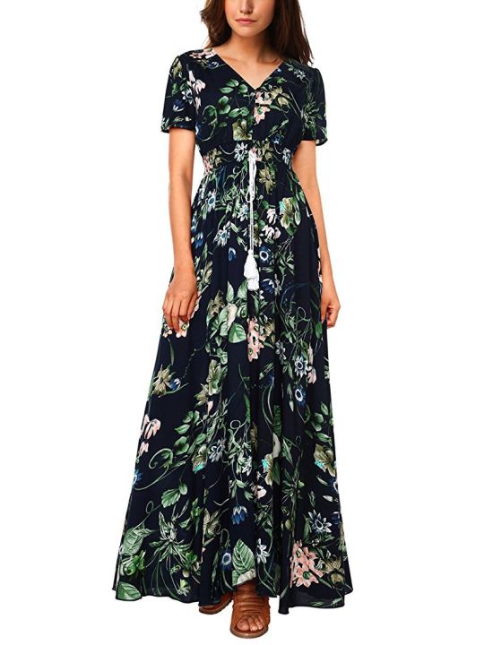 Amazon's%20new%20bohemian%20retro%20ethnic%20pattern%20resort%20V-neck%20loose%20maxi%20dress%20maxi%20dress%20-%20Image%206