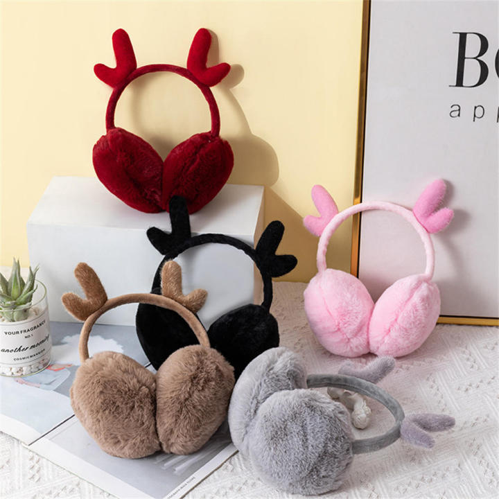 Plush%20Earmuffs%20Cute%20Faux%20Foldable%20Ear%20Warmers%20Cashmere%20Antler%20Ear%20Covers%20for%20Winter%20Women%20Girls%20Children%20Outdoor%20-%20Image%202