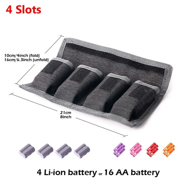 Waterproof%204%20Slots%20DSLR%20Camera%20Holder%20Lithium%20Battery%20Bag%20Carrying%20Case%20AA%20Battery%20Storage%20Pouch%20For%20Nikon/Canon/Sony%20-%20Image%205