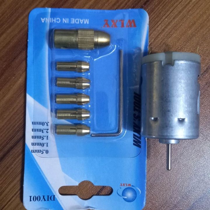 DC%2012V%20Motor%20With%20Mini%20Drill%20Chucks%20Set%205%20In%201%20Electric%20Motor%202.35mm%20Shaft%20Hole%20Micro%20Clamp%20Socket%20Adapters%20Gold%200.5mm%201mm%201.5mm%202mm%202.5mm%203mm%20Drill%20Chuck%20DIY%20Tools%20Set%20-%20Image%204