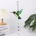 Hummingbird Aeolian Bells Crystal Pendant Rainbow Sun Catcher Lighting Garden Courtyard Decoration Chandelier Crystal Accessories. 