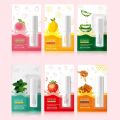 4g Strawberry Peach Fruity Deep Moisture Lip Balm Portable Organic Vitamins Plump Elastic Shiny for Hydrating Lip Care Balm. 