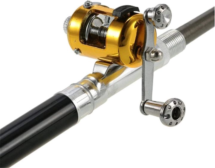 Telebrands%20As%20Seen%20on%20Tv%20MINI%20POCKET%20PEN%20FISHING%20ROD%20POLE%20WITH%20GOLDEN%20BAITCASTING%20REEL%20SET%20-%20Image%204