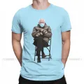 Bernie Sanders Mittens Sitting In Chair T-Shirt Men Funny Cotton Tees O Neck Short Sleeve T Shirt Gift Idea Tops. 