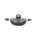 Non-Stick Korai With Cover â€“ Black. 