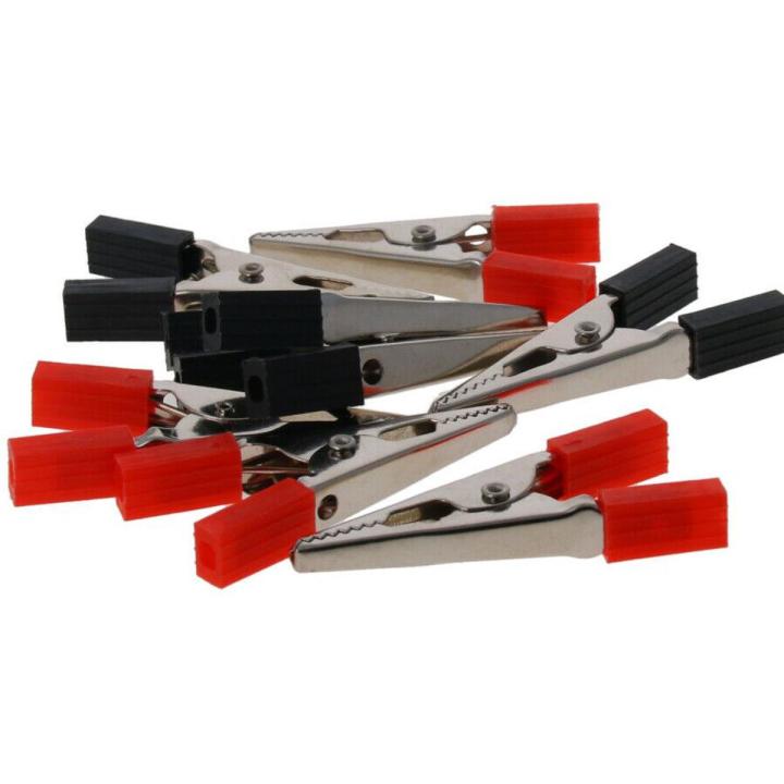 3Pair- 34mm Mini RED & BLACK Electronic Spices Metal Alligator 34mm Clip Red & Black Plastic Handle Alligator Clips For Clips Test Leads