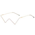Personality no sheet metal inlaid diamond glasses female tide European and American ins style half frame street shot V-shaped decorative frame male s2057.