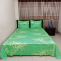 AC HOME TEX Cotton Fabric (সুতি কাপড়) Disital Printed 7 by 8 Feet Double King Size Bed Sheet With Two Matching Head Pillow Covers.. 