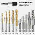 11 Pieces Screw Extractor Set Easy Out Bolt Extractor Set Reverse Drill Bit Extractor Set for Removing Broken Screws. 