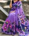Exclusive Designer Hand Print Half Silk Saree For Women - Sari.