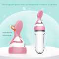 Silicone Baby Food Dispensing Spoon & Feeder, Travel Baby Training Bottle with Spoon Soft Head Baby Feeding Tools - kids.